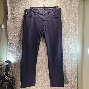 AG Adriano Goldschmied Size 40X32 Black The Graduate Tailored Leg Cotton Jeans